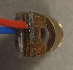 Copper head laser diode back view